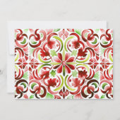 Chicken Red & Green Waterverf Kerstfoto Feestdagenkaart (Achterkant)