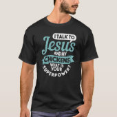 Chicken Religity Jesus Boerderij Farmer Christelij T-shirt (Voorkant)