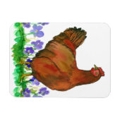 Chicken Rhode Island Red Waterverf Bird Magneet (Horizontaal)