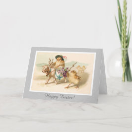 Chicken Riding Lamb - Schattige  paascadeau Feestdagen Kaart