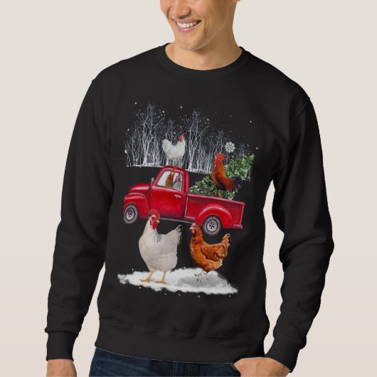 Chicken Riding Red Truck Merry KerstChicken L Trui (Voorkant)