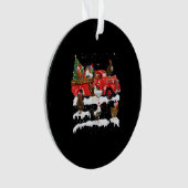 Chicken Riding Red Truck Xmas kerst Ornament (voorkant)