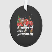 Chicken Riding Red Truck Xmas kerst Ornament (voorkant)