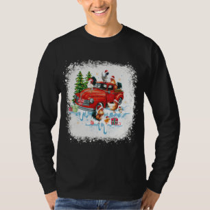 Chicken Riding Rode Vrachtwagen Grappige Vrolijke T-shirt