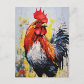 Chicken Rooster Art Briefkaart (Voorkant)