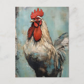Chicken Rooster Art Briefkaart (Voorkant)