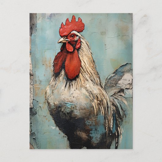 Chicken Rooster Art Briefkaart (Voorkant)