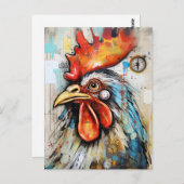 Chicken Rooster Art Briefkaart (Voorkant / Achterkant)