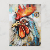 Chicken Rooster Art Briefkaart (Voorkant)