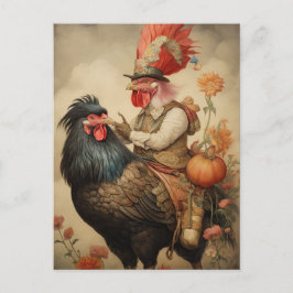 Chicken Rooster Art Briefkaart