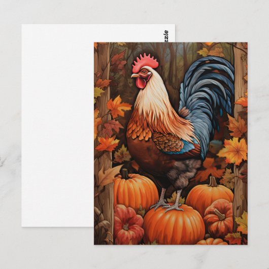 Chicken Rooster Art Briefkaart (Voorkant / Achterkant)