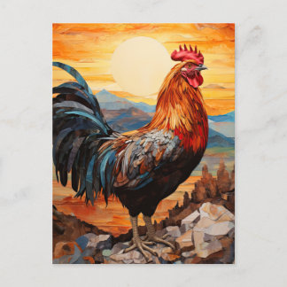 Chicken Rooster Art Briefkaart
