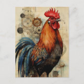 Chicken Rooster Art Briefkaart (Voorkant)