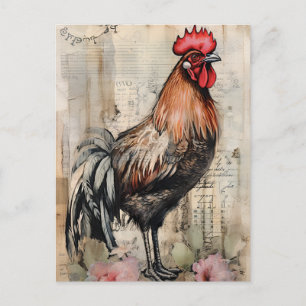 Chicken Rooster Art Briefkaart