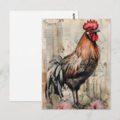 Chicken Rooster Art Briefkaart (Voorkant / Achterkant)