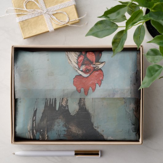 Chicken Rooster Art  Decoupage Ephemera Tissuepapier (Geschenk)