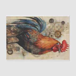 Chicken Rooster Art Decoupage Ephemera Tissuepapier
