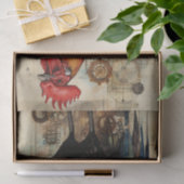 Chicken Rooster Art Decoupage Ephemera Tissuepapier (Geschenk)