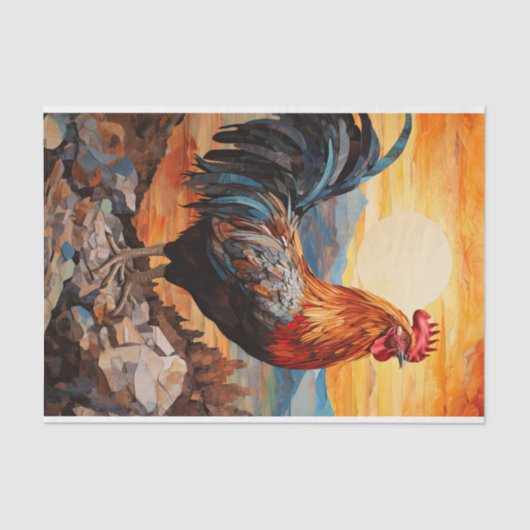 Chicken Rooster Art Decoupage Ephemera Tissuepapier (Voorkant)