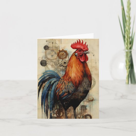 Chicken Rooster Art Kaart (Voorkant)