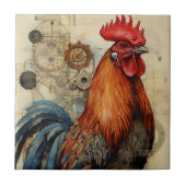 Chicken Rooster Art Tegeltje (Voorkant)