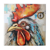 Chicken Rooster Art Tegeltje (Voorkant)