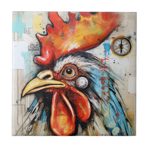 Chicken Rooster Art Tegeltje