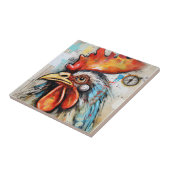 Chicken Rooster Art Tegeltje (Zijkant)
