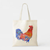Chicken Rooster Bird Kids Boys Name Blue Red Tote Bag (Achterkant)