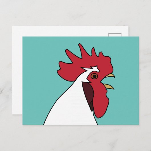 Chicken Rooster Briefkaart (Voorkant / Achterkant)