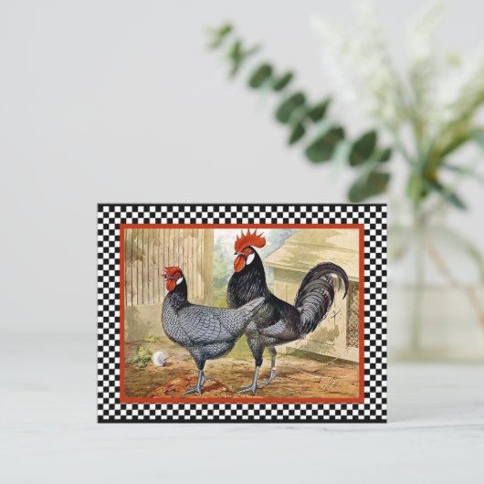  Chicken Rooster Briefkaart (Staand voorkant)