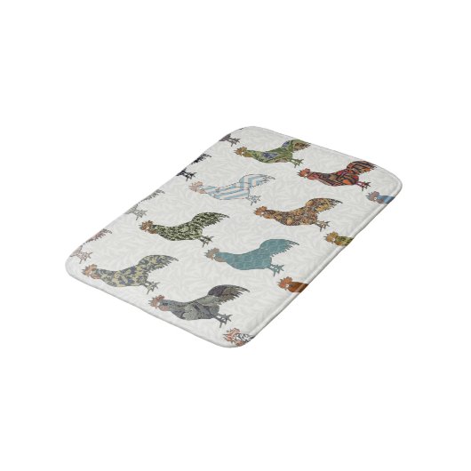 Chicken Rooster Colorful Pattern Boerderij Badmat (Gekanteld)