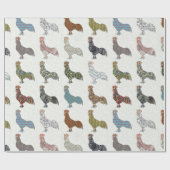 Chicken Rooster Colorful Pattern Boerderij Cadeaupapier (Vlak)