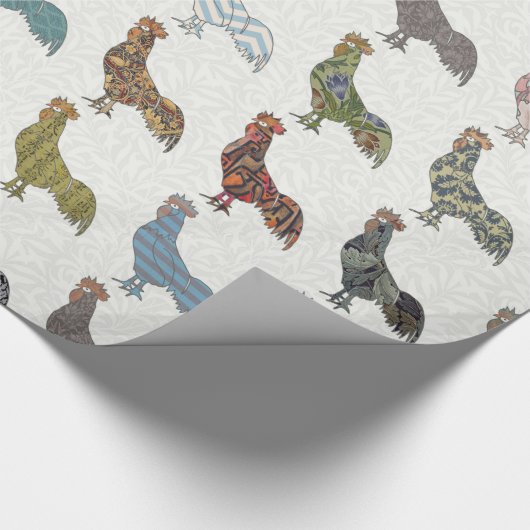 Chicken Rooster Colorful Pattern Boerderij Cadeaupapier (Hoek)