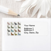 Chicken Rooster Colorful Pattern Boerderij Etiket (Insitu)