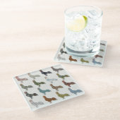 Chicken Rooster Colorful Pattern Boerderij Glazen Onderzetter (Schuin)