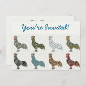 Chicken Rooster Colorful Pattern Boerderij Kaart (Voorkant / Achterkant)