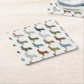 Chicken Rooster Colorful Pattern Boerderij Kartonnen Onderzetters (Schuin)