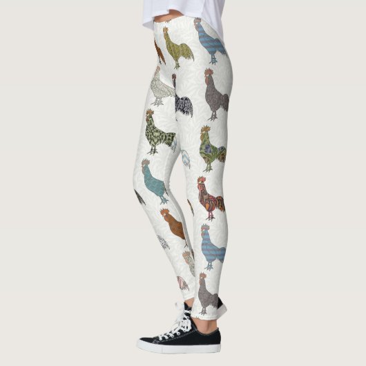 Chicken Rooster Colorful Pattern Boerderij Leggings (Links)