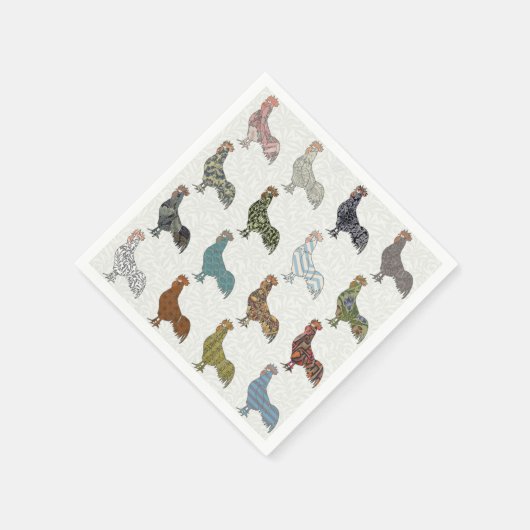 Chicken Rooster Colorful Pattern Boerderij Servetten (Hoek)