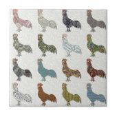 Chicken Rooster Colorful Pattern Boerderij Tegeltje (Voorkant)