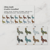 Chicken Rooster Colorful Pattern Boerderij Visitekaartje (Voorkant / Achterkant)