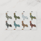 Chicken Rooster Colorful Pattern Boerderij Visitekaartje (Achterkant)