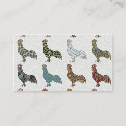 Chicken Rooster Colorful Pattern Boerderij Visitekaartje (Achterkant)