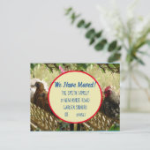 Chicken Rooster New Address Briefkaart we move (Staand voorkant)