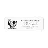 Chicken Rooster Organic Egg Boerderij Retouradres Etiket (Voorkant)
