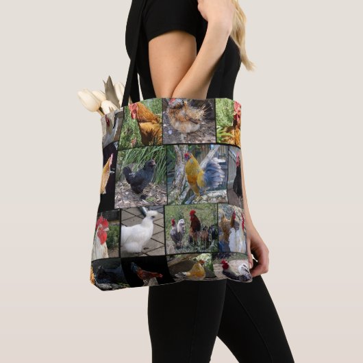 Chicken Rooster Photo Collage Tote Bag (Dichtbij)