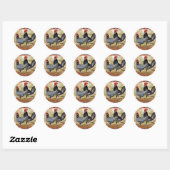 Chicken Rooster Ronde Sticker (Vel)