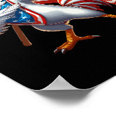 Chicken Rooster Sungles 4th van juli Amerikaanse v Poster (Hoek)