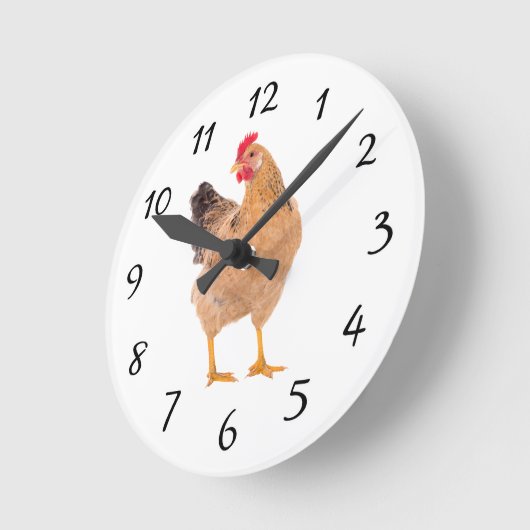 CHICKEN ROOSTER WALL CLOCK RONDE KLOK (Hoek)